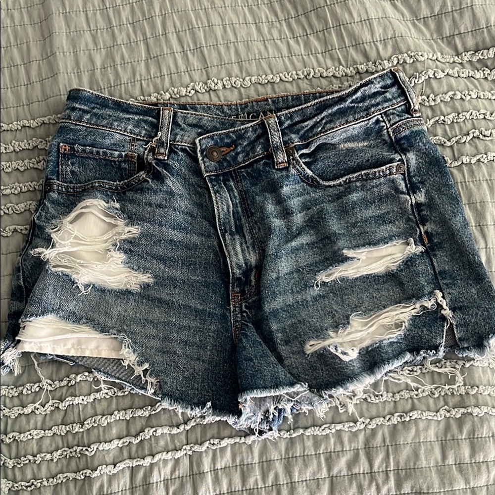 Distressed Denim Shorts